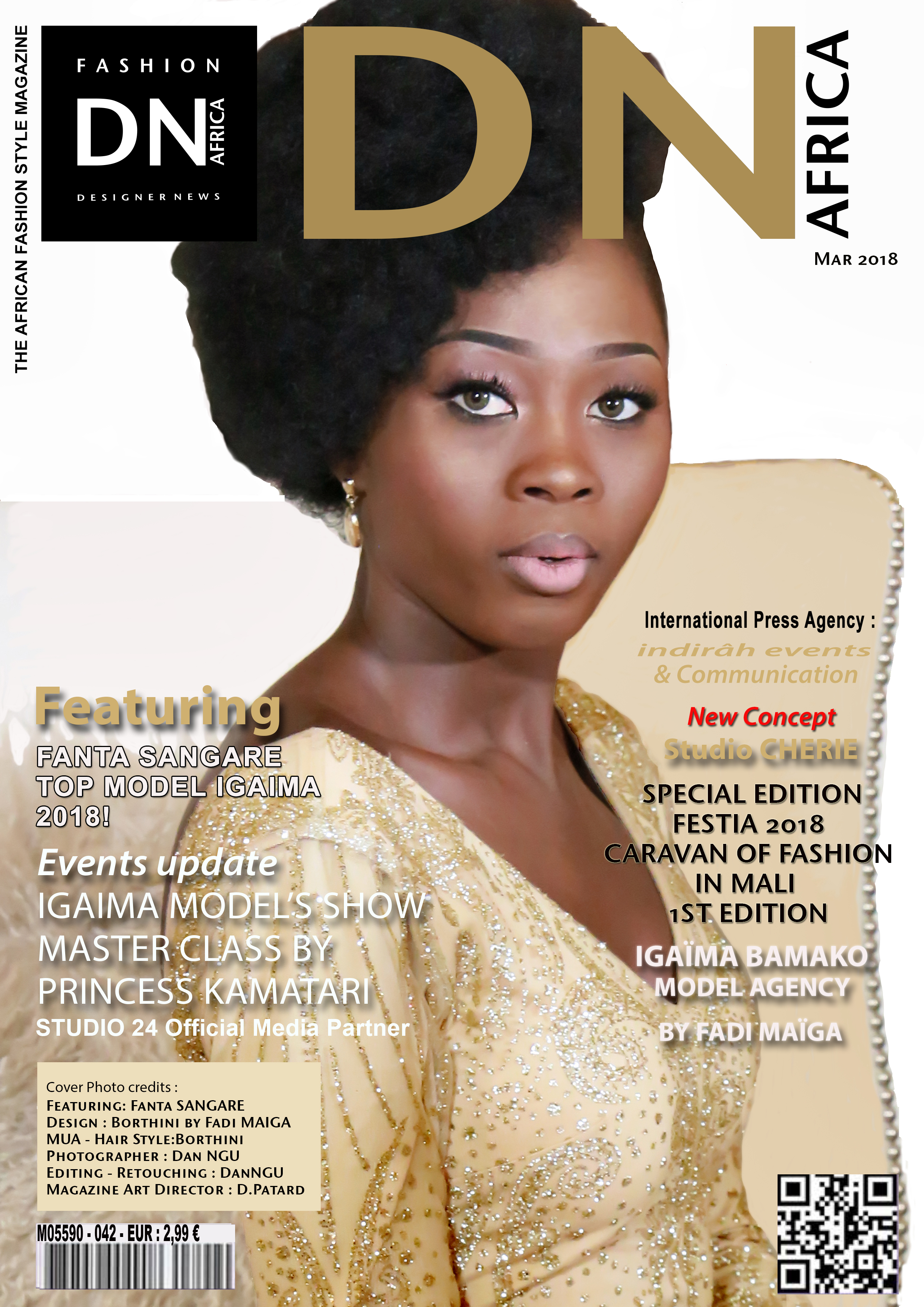 DNAFRICA-Cover-MAR 2018 Mag Number 42 Fanta Sangare - Designer Fadi MAIGA - Media Partner DN MAG, DN AFRICA -STUDIO 24 NIGERIA - STUDIO 24 INTERNATIONAL - DN MAG - Indirâh Events & Communication