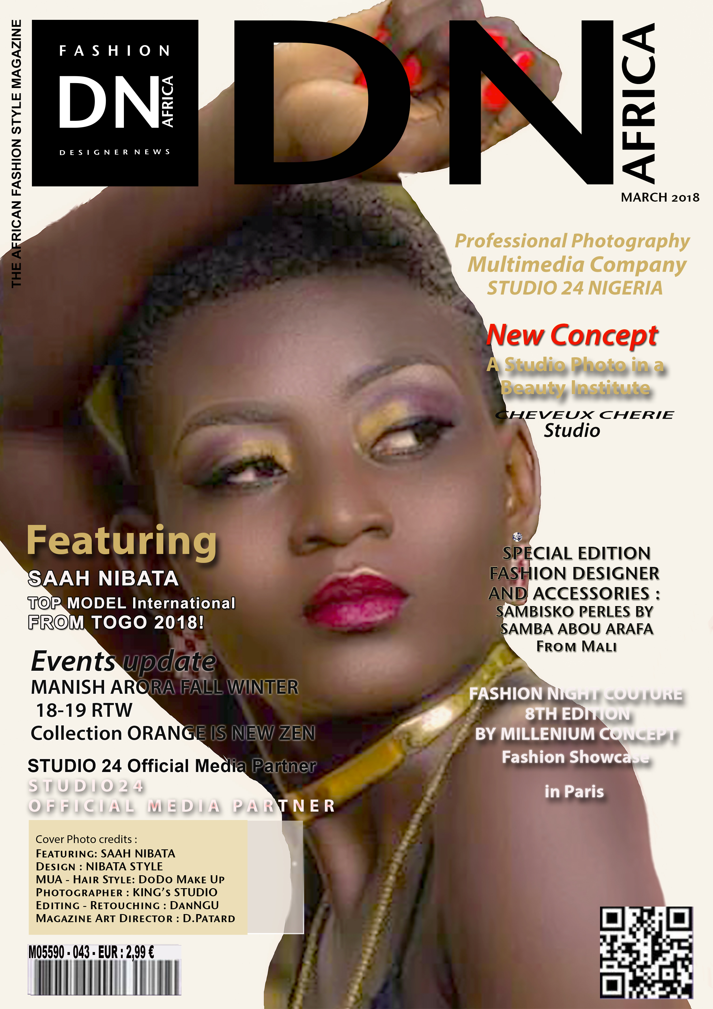 AFRICAN FASHION STYLE MAGAZINE - DNAFRICA-Cover-March-2018-Mag-Number-43-SAAH-NIBATA-Top-Model-from-TOGO - Media Partner DN MAG, DN AFRICA -STUDIO 24 NIGERIA - STUDIO 24 INTERNATIONAL