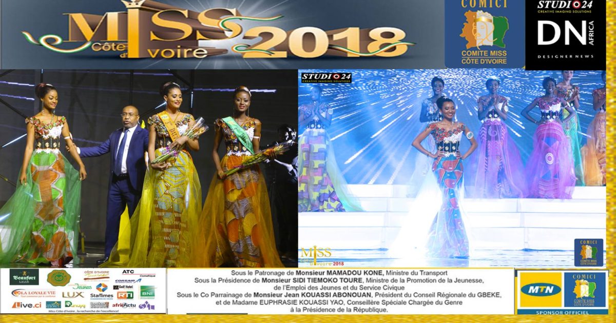 MISS COTE D'IVOIRE 2018 -AFRICAN FASHION STYLE MAGAZINE -MISS IVORY COAST 2018 - MISS MARIE-DANIELLE SUY FATEM - FIRST RUNNER Miss GBATO Jemima - DN AFRICA - STUDIO 24 NIGERIA