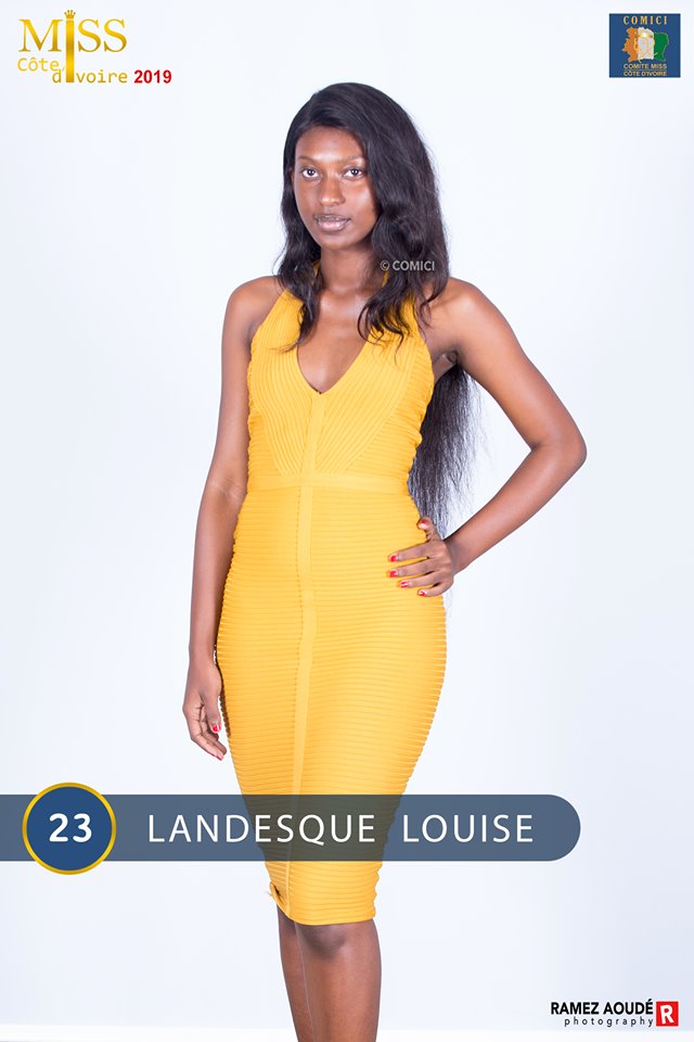 AFRICAN FASHION STYLE MAGAZINE - MISS CI 2019 - Miss KONE ASSETOU - Contestant N° 23 : LANDESQUE LOUISE - MISS CI 8 Organize by Victor YABOBI - Location Sofitel Hotel Ivoire palais des Confgres - Official Media Partner DN AFRICA - STUDIO 24 NIGERIA - STUDIO 24 INTERNATIONAL - Ifeanyi Christopher Oputa MD AND CEO OF COLVI LIMITED AND STUDIO 24 - CHEVEUX CHERIE and CHEVEUX CHERIE STUDIO BY MARIEME DUBOZ- Fashion Editor Nahomie NOOR COULIBALY