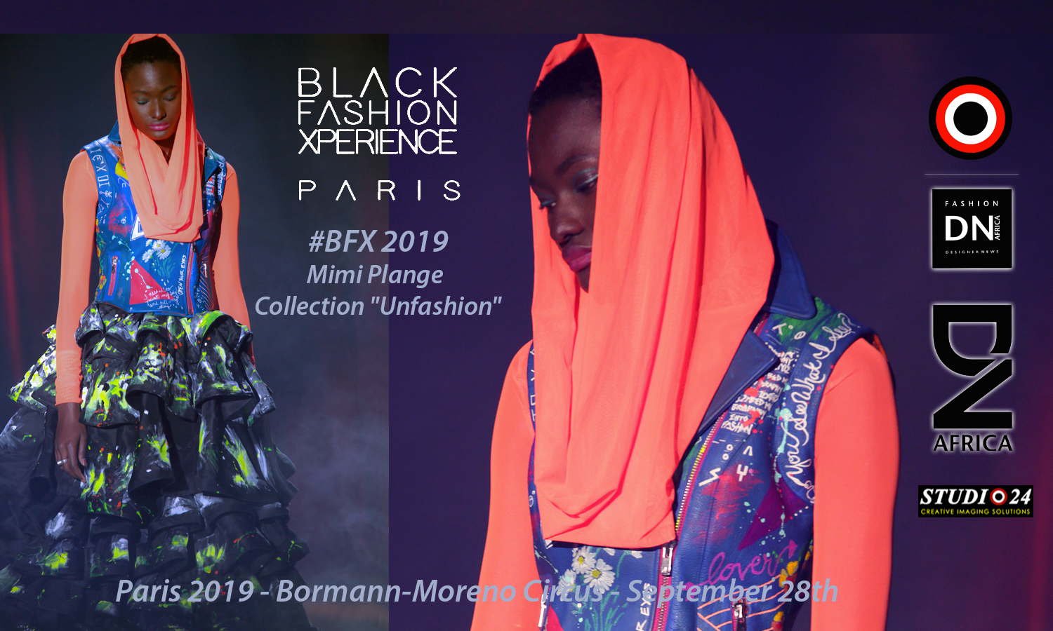 AFRICAN FASHION STYLE MAGAZINE - Black-Fashion-Xperience-2019-Organizer by Adama-Paris - Designer Mimi Plange - - Collection "Unfashion" - PR Indirâh Events and Communication - Photographer DAN NGU - Official Media Partner DN AFRICA - STUDIO 24 NIGERIA - STUDIO 24 INTERNATIONAL - Ifeanyi Christopher Oputa MD AND CEO OF COLVI LIMITED AND STUDIO 24 - CHEVEUX CHERIE and CHEVEUX CHERIE STUDIO BY MARIEME DUBOZ- Fashion Editor Nahomie NOOR COULIBALY