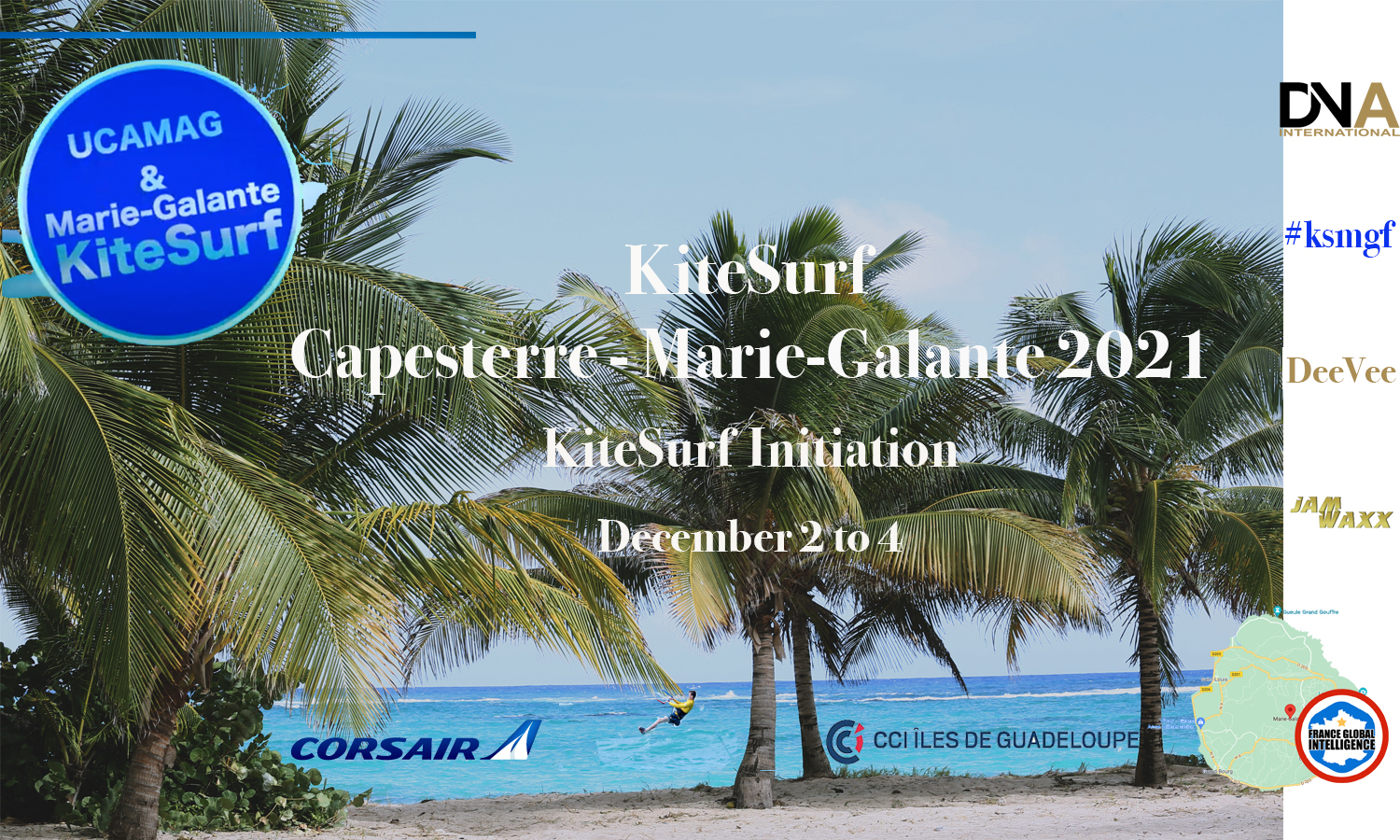 KITESURF CAPESTERRE – MARIE-GALANTE 2021 Kite Surf Initiation