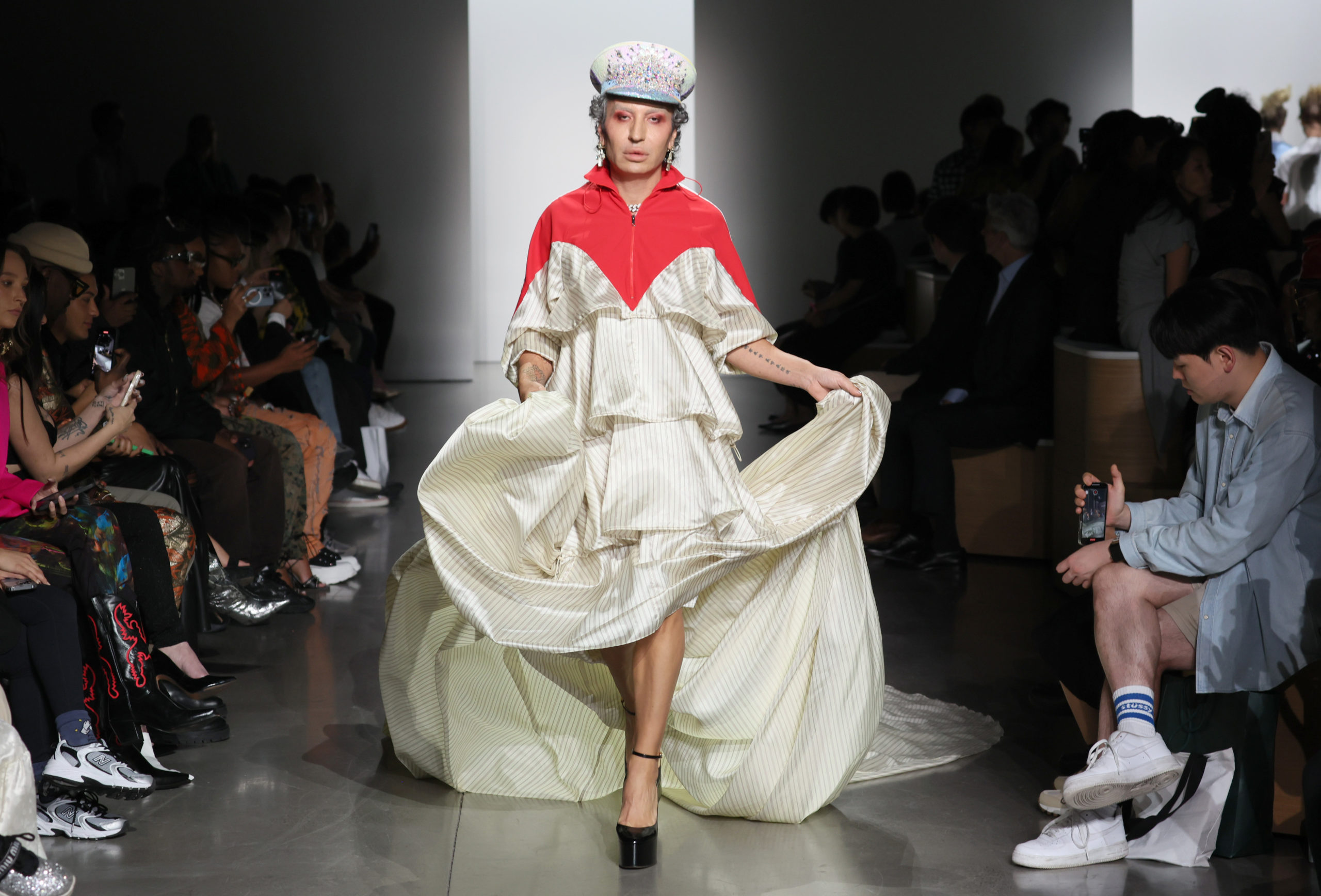 NEW YORK, NEW YORK - SEPTEMBER 13: A model walks the runway for BESFXXK during the Concept Korea Spring/Summer 2023 fashion show during September 2022 New York Fashion Week: The Shows at Gallery at Spring Studios on September 13, 2022 in New York City. (Photo by Dia Dipasupil/Getty Images for Concept Korea) - DN-AFRICA Media Partner - PR Totem Fashion