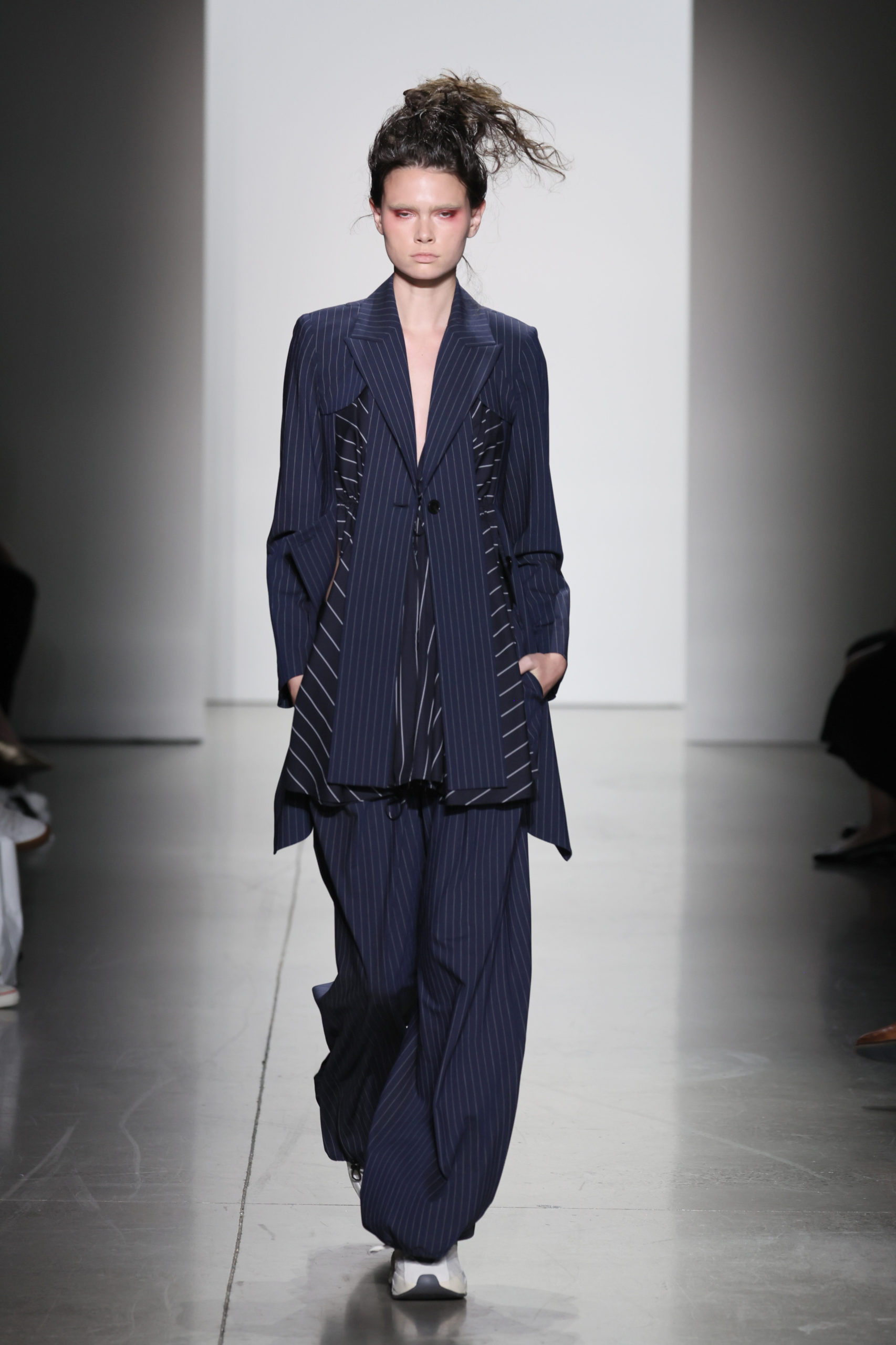 NEW YORK, NEW YORK - SEPTEMBER 13: A model walks the runway for BESFXXK during the Concept Korea Spring/Summer 2023 fashion show during September 2022 New York Fashion Week: The Shows at Gallery at Spring Studios on September 13, 2022 in New York City. (Photo by Dia Dipasupil/Getty Images for Concept Korea)