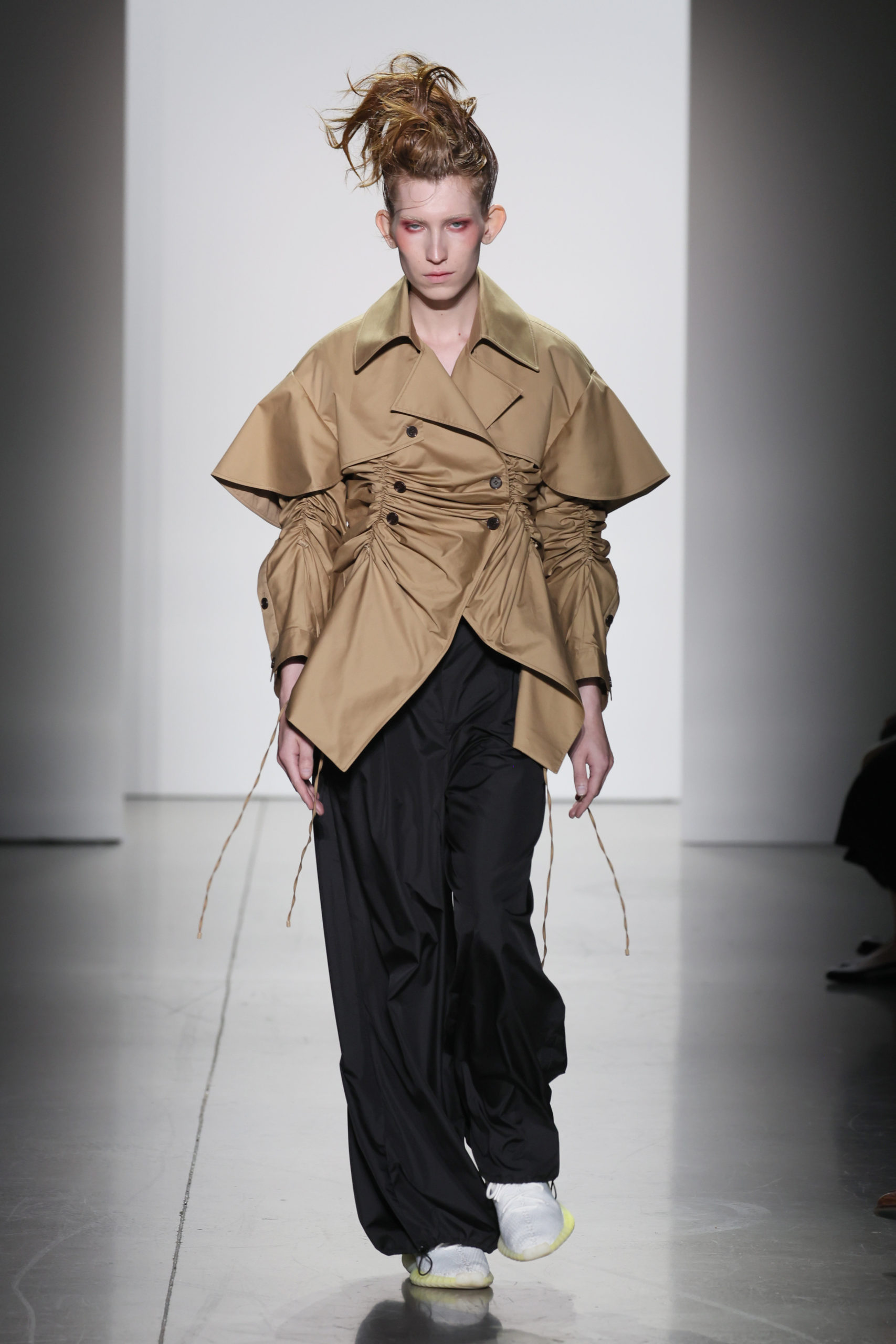 NEW YORK, NEW YORK - SEPTEMBER 13: A model walks the runway for BESFXXK during the Concept Korea Spring/Summer 2023 fashion show during September 2022 New York Fashion Week: The Shows at Gallery at Spring Studios on September 13, 2022 in New York City. (Photo by Dia Dipasupil/Getty Images for Concept Korea)