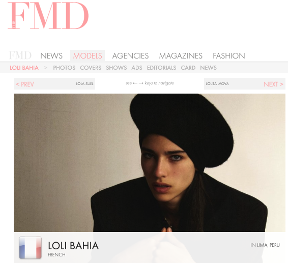 FMD MODEL - LOLI BAHIA - MODEL FROM FRANCE