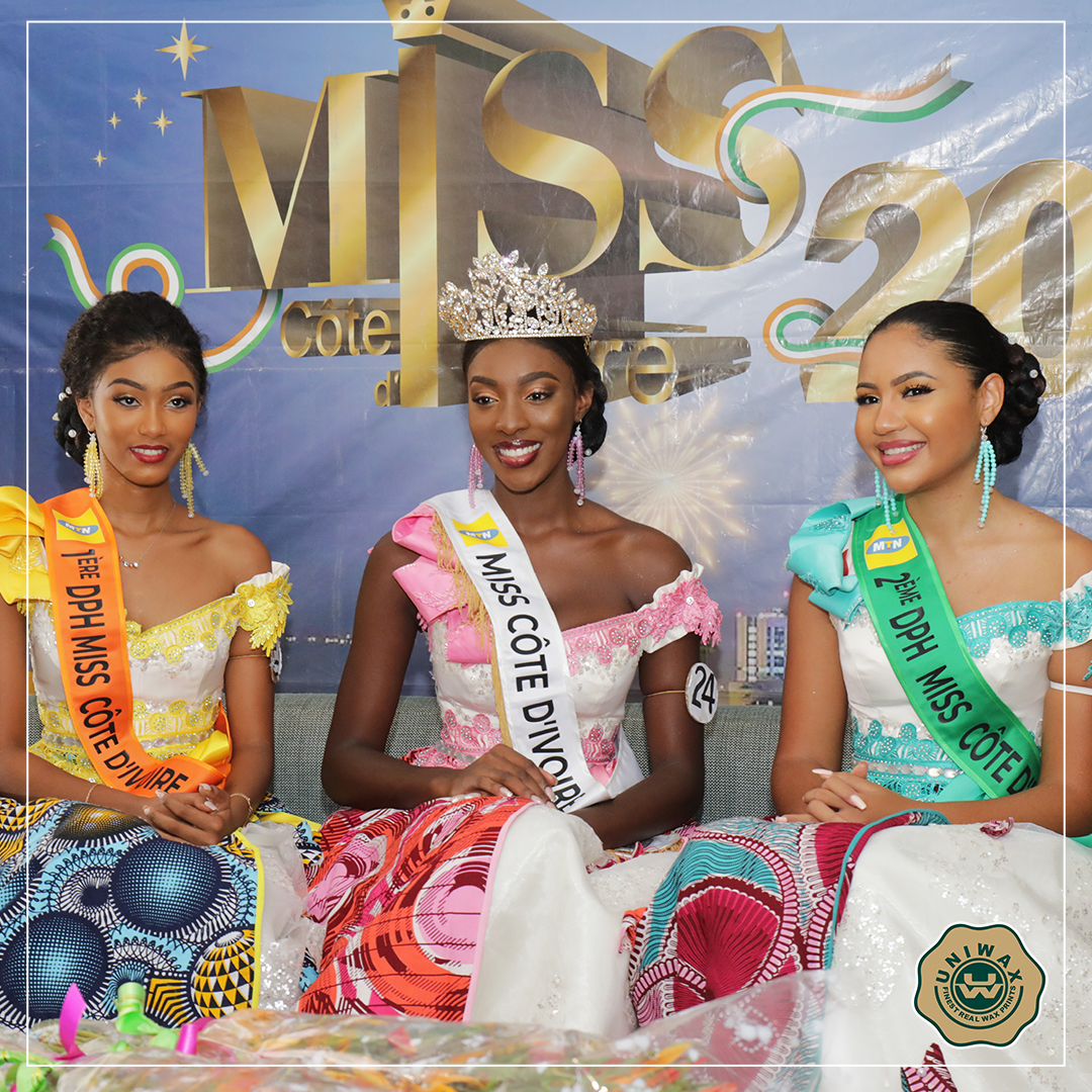 The Comittee of Miss CI - The Comici presents-Miss Olivia YACE (Center) - Miss CI 2021, Fatima MOURAD (left - 1st runner-up) and Kenza ATTIE (right - 2nd runner-up)