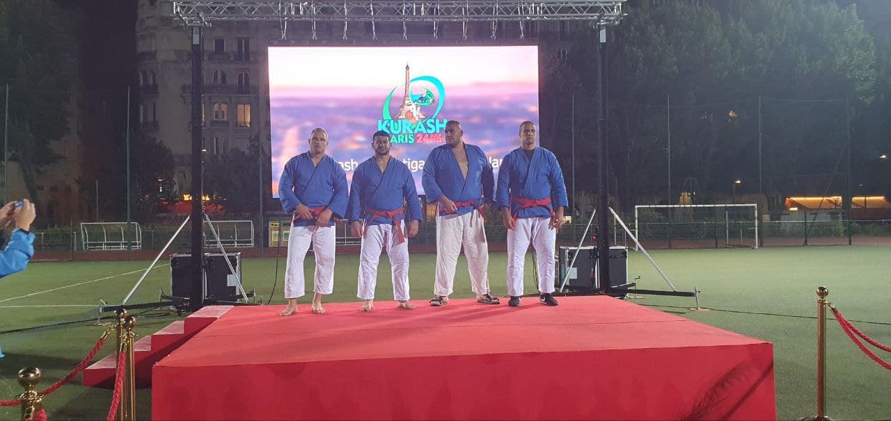 Uzbekistan team taking first place in the Men's category - Men's Finalist