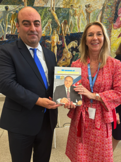 The presentation held at the UN Office at Geneva - 100 Moments of Heydar Aliyev's Life - Emil Nasirli the Author and editor of My Azerbaijan international magazine