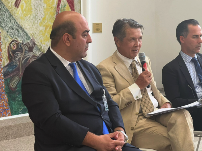 The presentation held at the UN Office at Geneva - 100 Moments of Heydar Aliyev's Life - Emil Nasirli the Author and editor of My Azerbaijan international magazine 