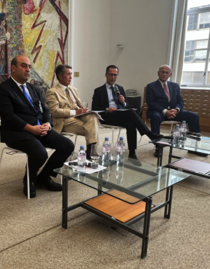 The presentation held at the UN Office at Geneva - 100 Moments of Heydar Aliyev's Life - Emil Nasirli the Author and editor of My Azerbaijan international magazine 