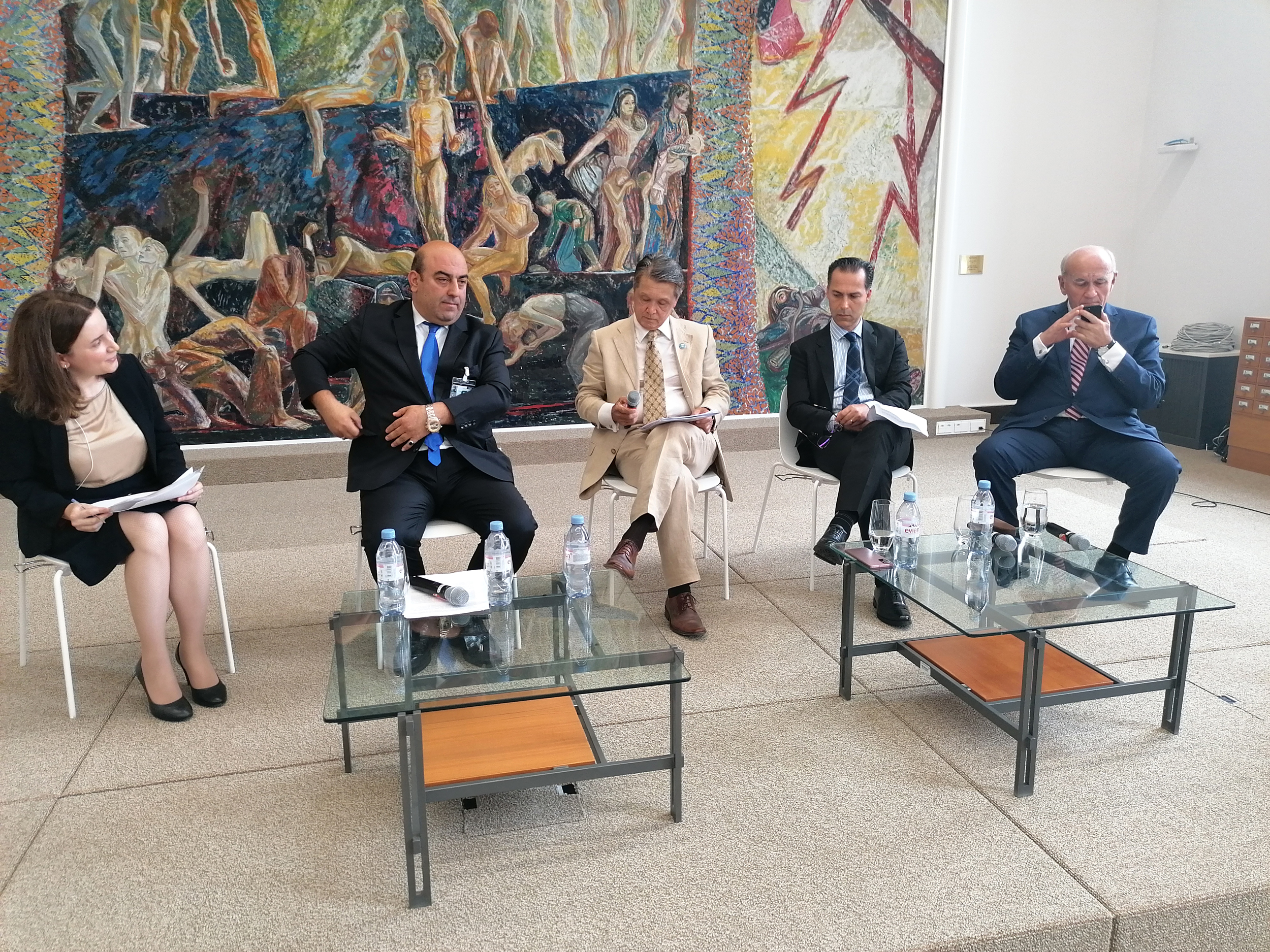 The-presentation-held-at-the-UN-Office-at-Geneva-100-Moments-of-Heydar-Aliyev's-Life-Emil-Nasirli-the-Author-and-editor-of-My-Azerbaijan-international-magazine