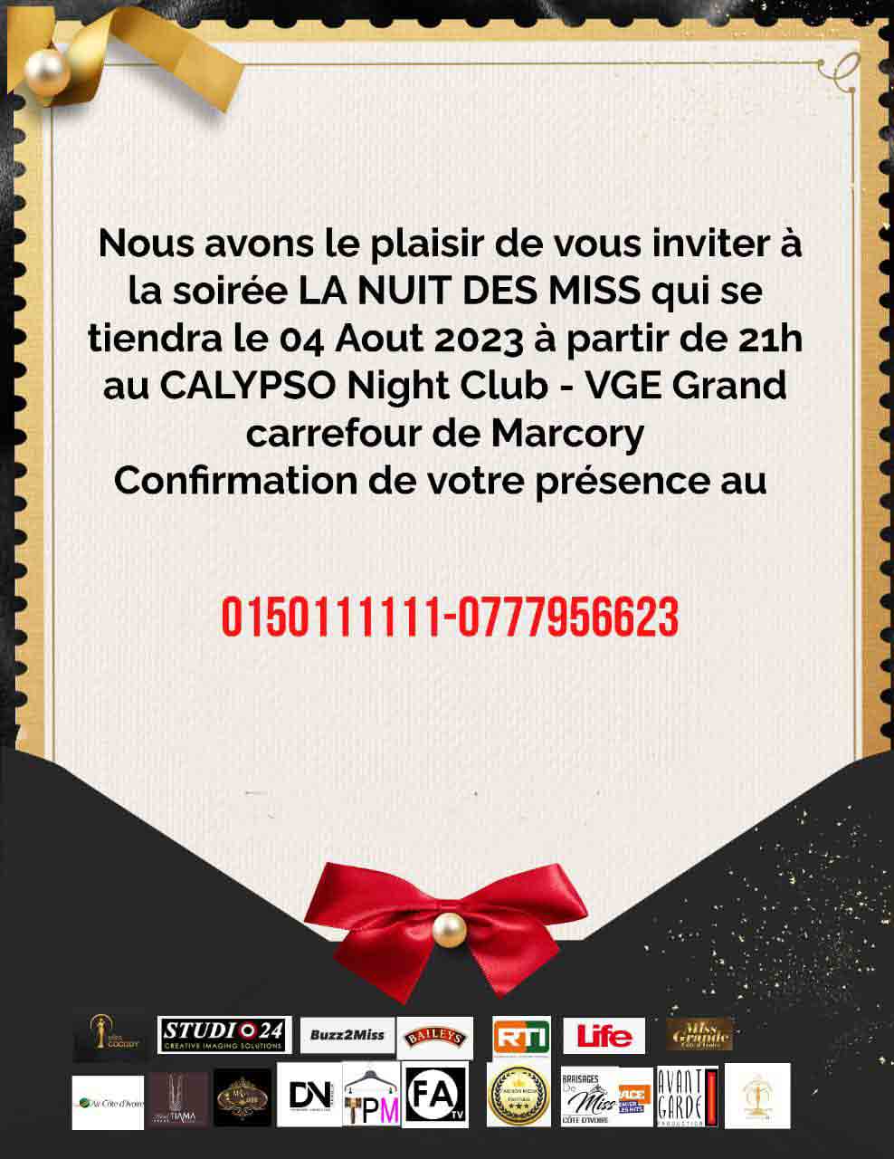 CALYPSO ABIDJAN IVORY COAST -  Organizer Carlos DESAULES presents - Nuit Des Miss 2023 - First Edition