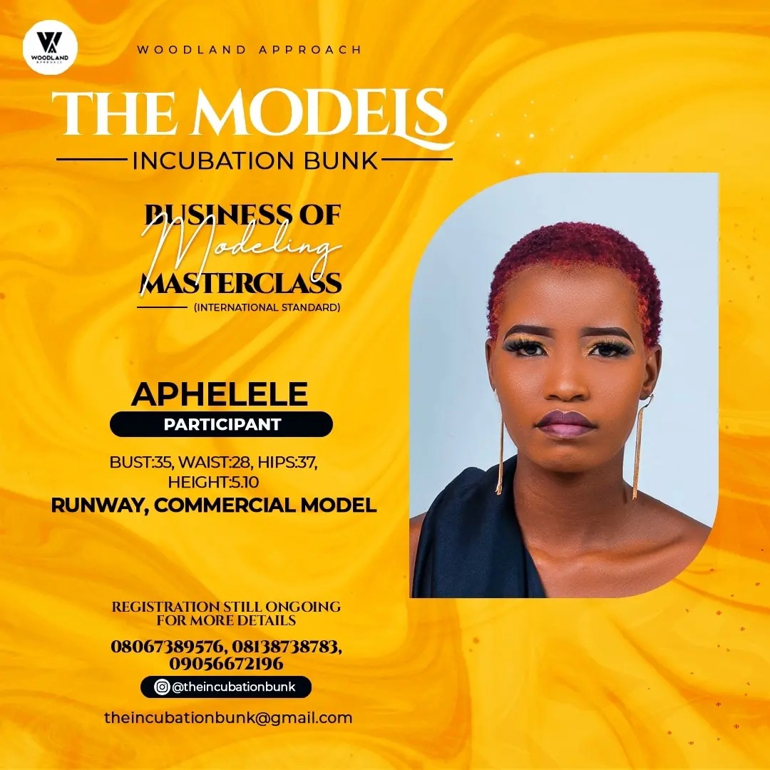 Wood Land Approach - The Models Incubation Bunk - Business of Modelling - Master Class - APHELELE PARTICIPANT RUNWAY COMMERCIAL MODEL