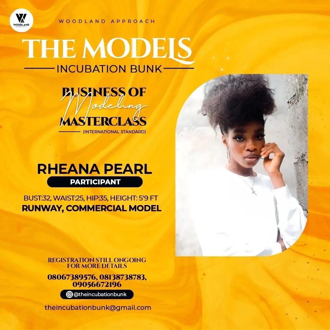 Wood Land Approach - The Models Incubation Bunk - Business of Modelling - Master Class - RHEANA PEARL Participant - Measurement : Bust 32, Waist 25, Hips 35, Height 5.9 - RUNWAY COMMERCIAL MODEL