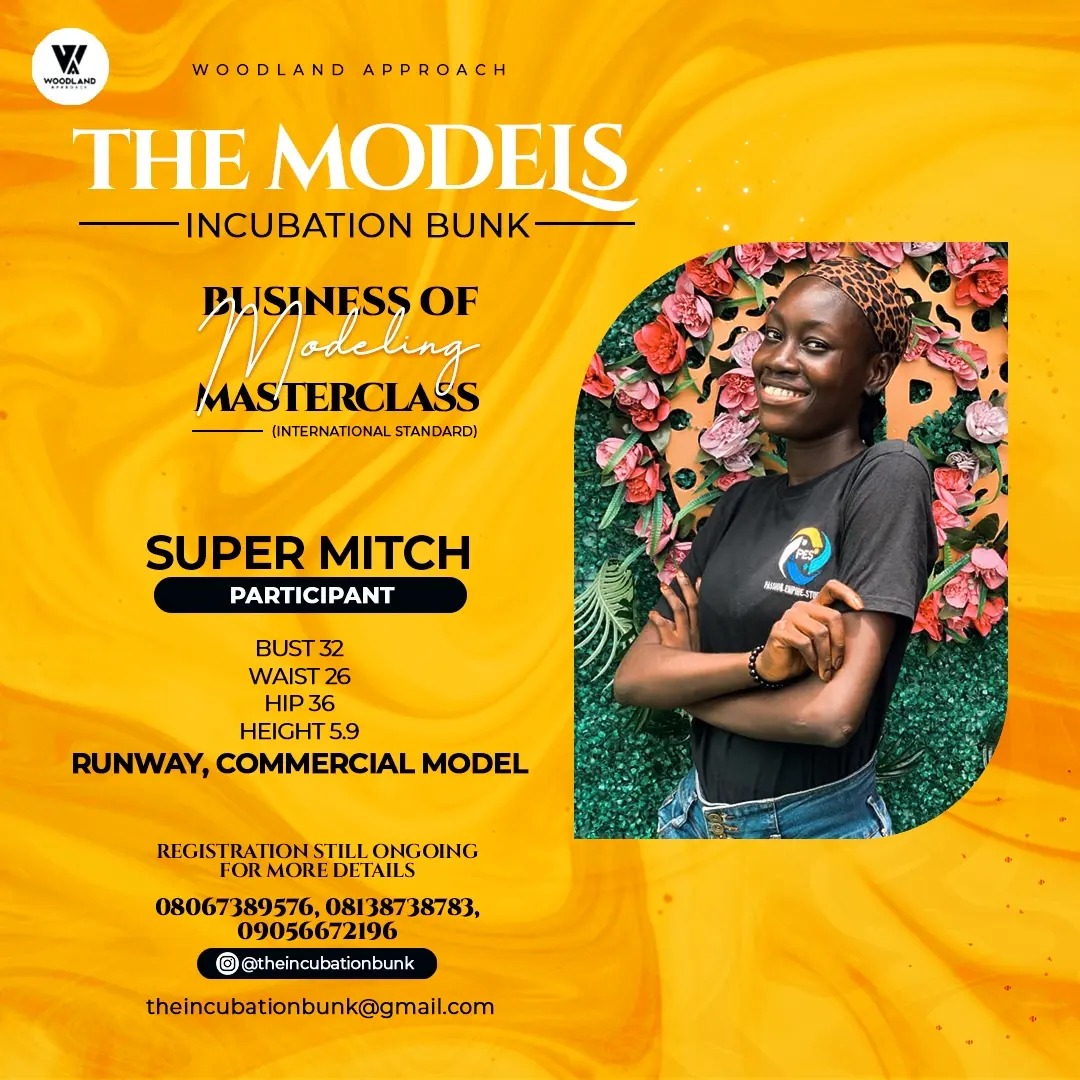 Wood Land Approach - The Models Incubation Bunk - Business of Modelling - Master Class - SUPER MITCH Participant - Measurement : Bust 32, Waist 26, Hips 36, Height 5.9 -RUNWAY COMMERCIAL MODEL
