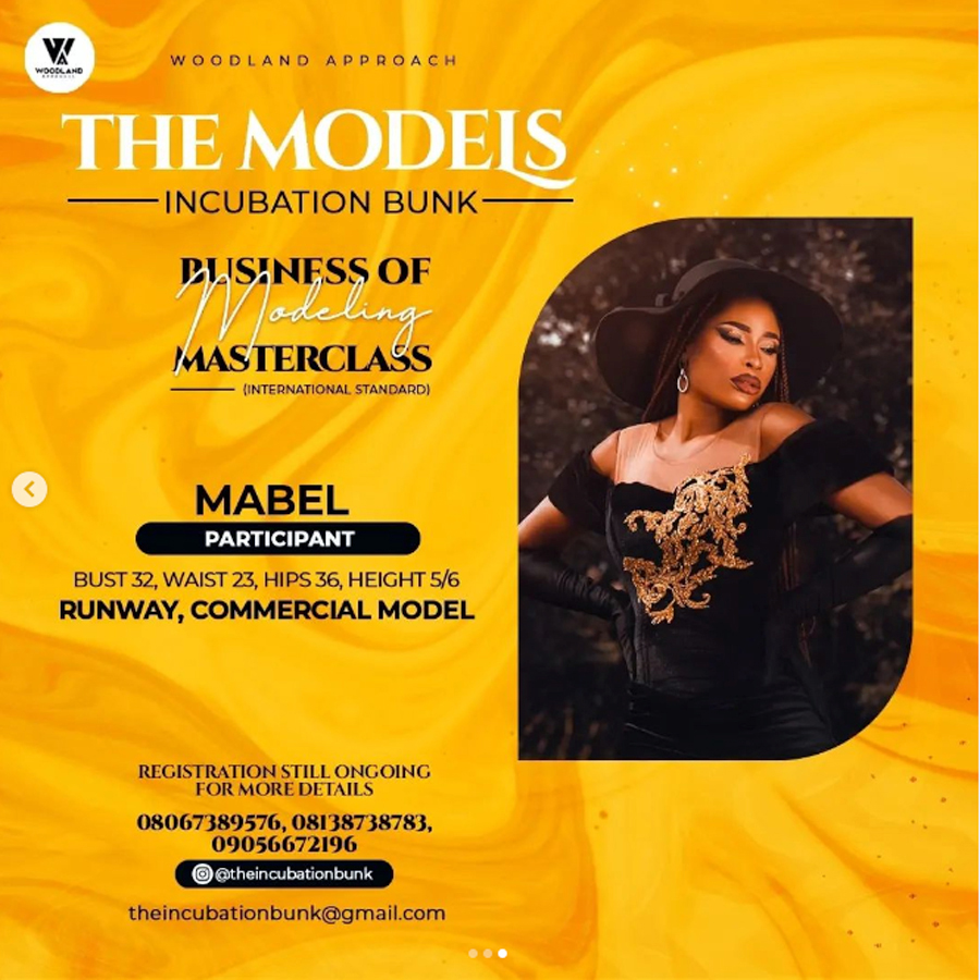 Wood Land Approach - The Models Incubation Bunk - Business of Modelling - Master Class Boot Camp- MABEL Participant - Measurement : Bust 32, Waist 23, Hips 36, Height 5.6 -RUNWAY COMMERCIAL MODEL