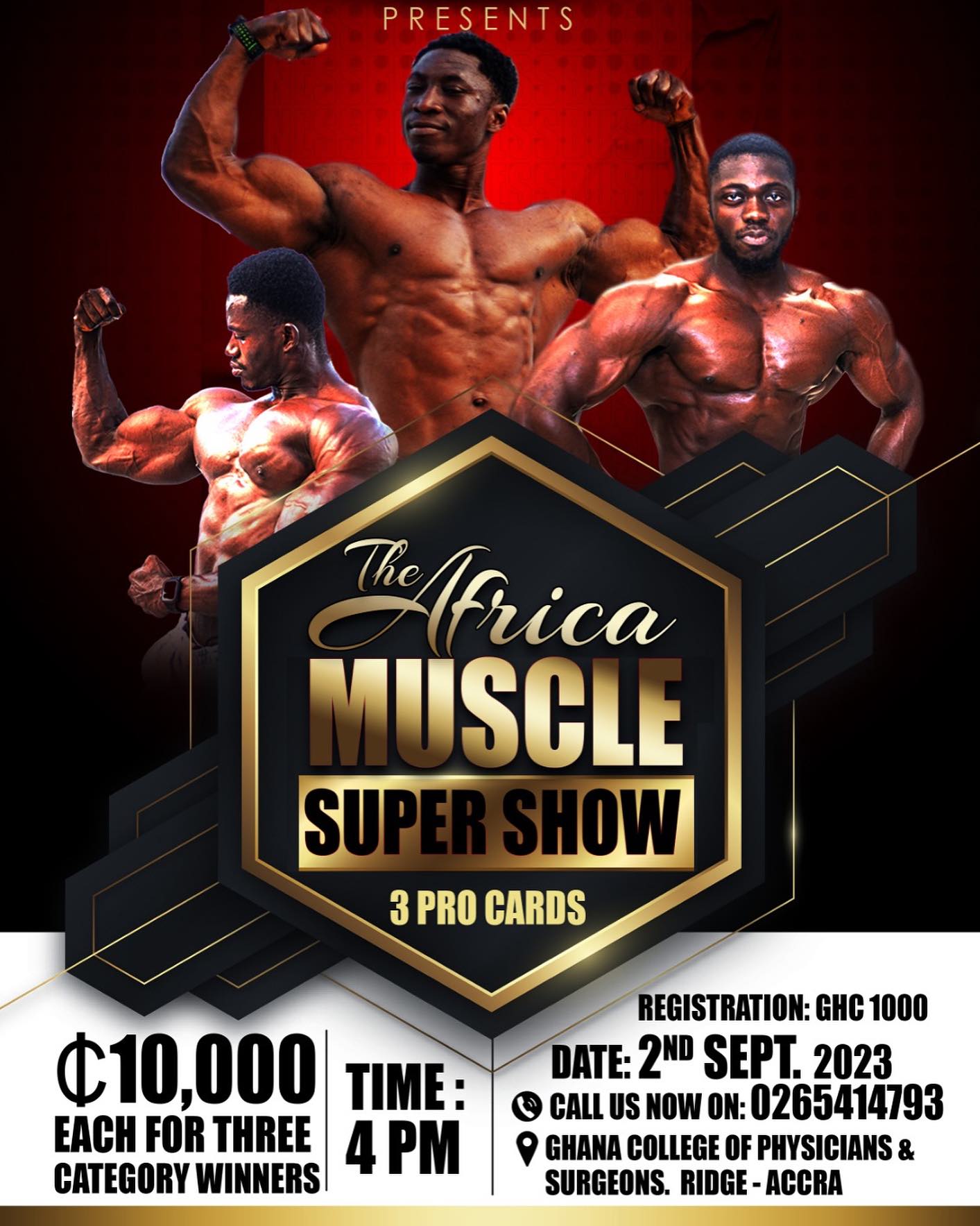 WABBA GHANA - Martinson Ampadu, renowned by the nickname "Rock of Africa - Winner at the Africa Muscle Super Show 2023 in Ghana