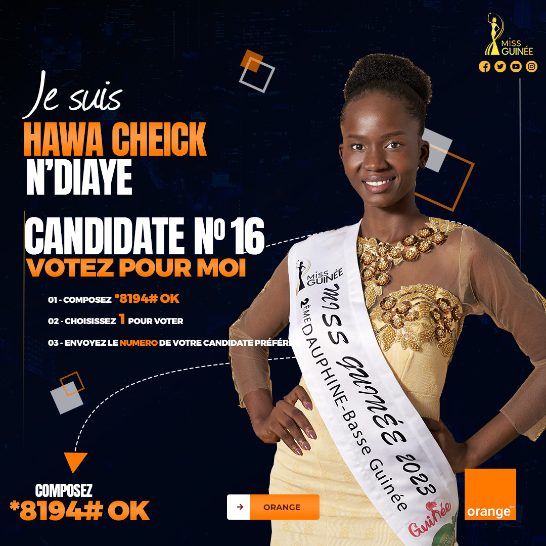 COOMISGUI presents MISS GUINEE 2023 - Edition 11 - Official VOTING SMS : *8194# OK - Vote for your favorite candidate