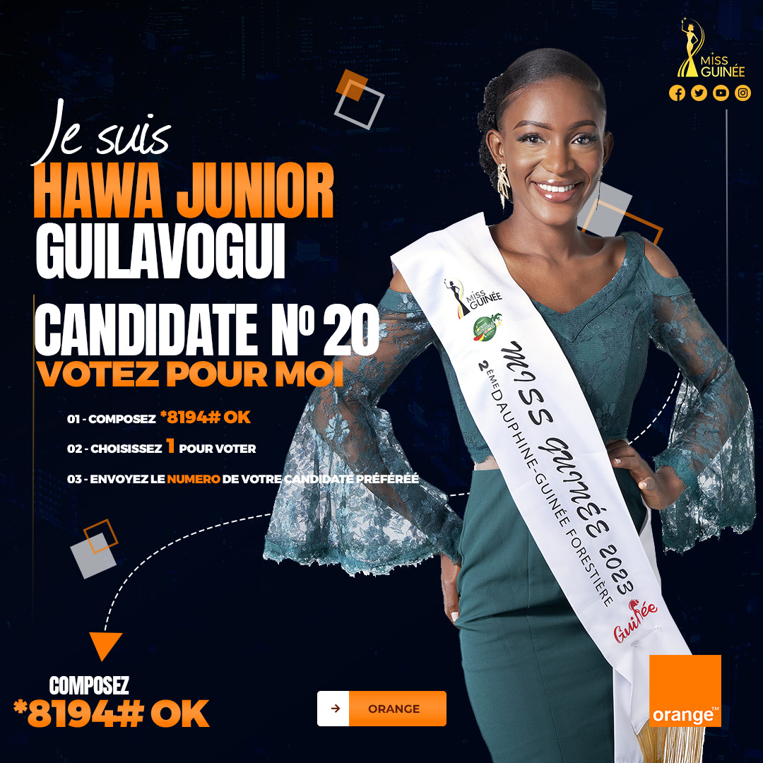 MISS GUINEE 2023 - MISS Hawa JR GUILAVOGUI - Second Runner Guinée Forestière  - MISS NUMBER 20 - COOMISGUI