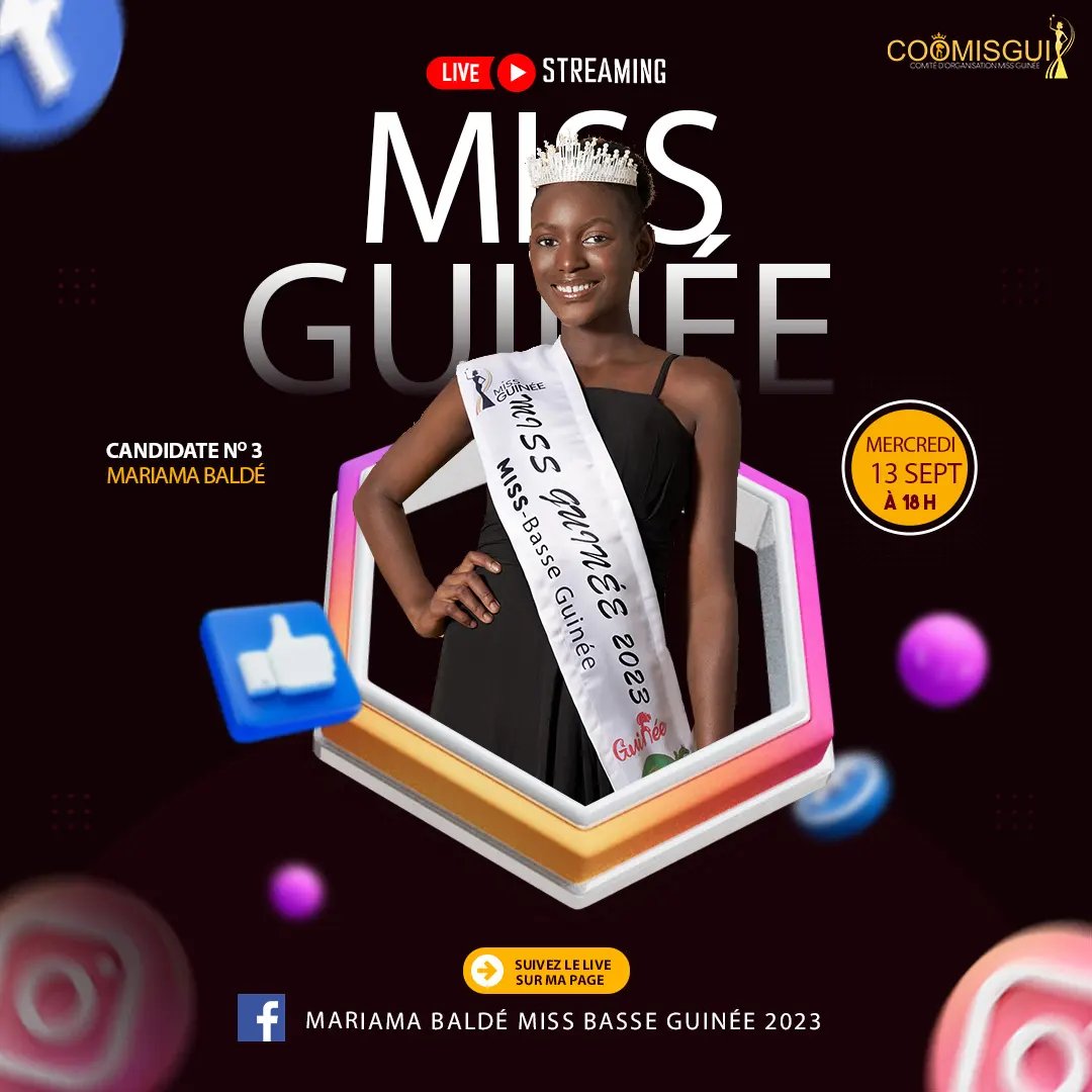 MISS GUINEE 2023 - MISS MARIAMA BALDE - MISS NUMBER 3 -  COOMISGUI
