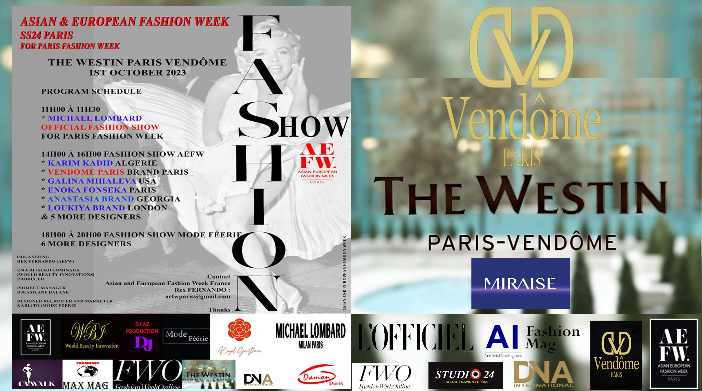 AEFW (ASIAN AND EUROPEAN FASHION WEEK) PRESENTS House of Vendome Paris Brand  – PFW SS24 – WESTIN PARIS VENDÔME