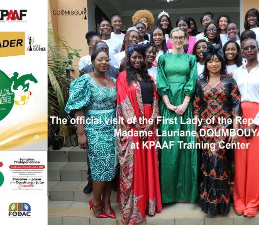 AFRICA-VOGUE-COVER-COOMISGUI-PRESENTS-The-official-visit-of-the-First-Lady-of-the-Republic-of-Guinea,-Madame-Lauriane-DOUMBOUYA-at-KPAAF-Training-Center-DN-AFRICA-Media-Partner