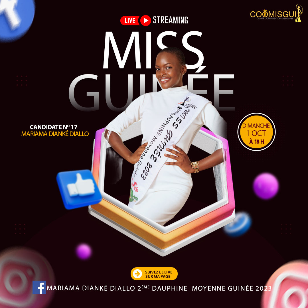 COOMISGUI presents MISS GUINEE 2023 - Edition 11 - Official VOTING SMS : *8194# OK - Vote for your favorite candidate