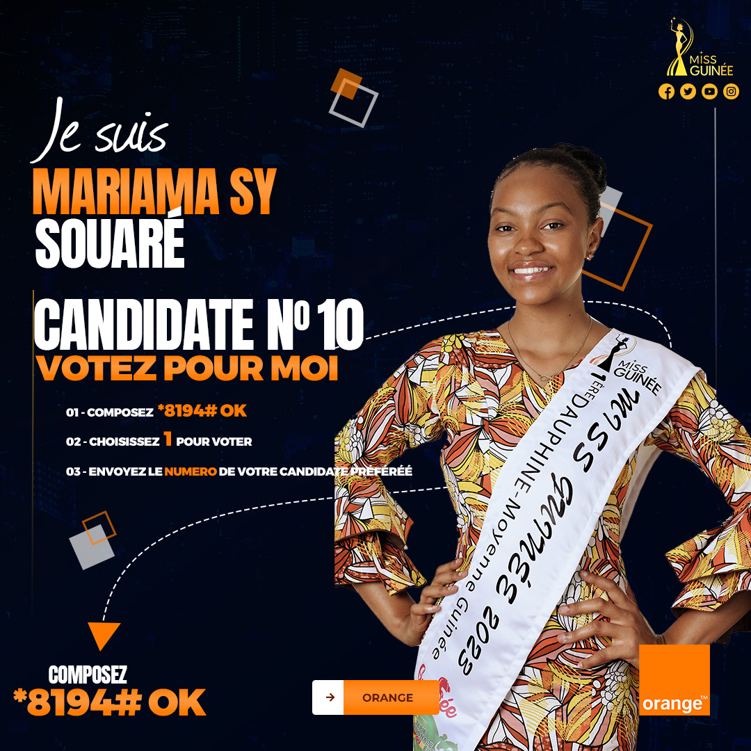 COOMISGUI presents MISS GUINEE 2023 - Edition 11 - Official VOTING SMS : *8194# OK - Vote for your favorite candidate