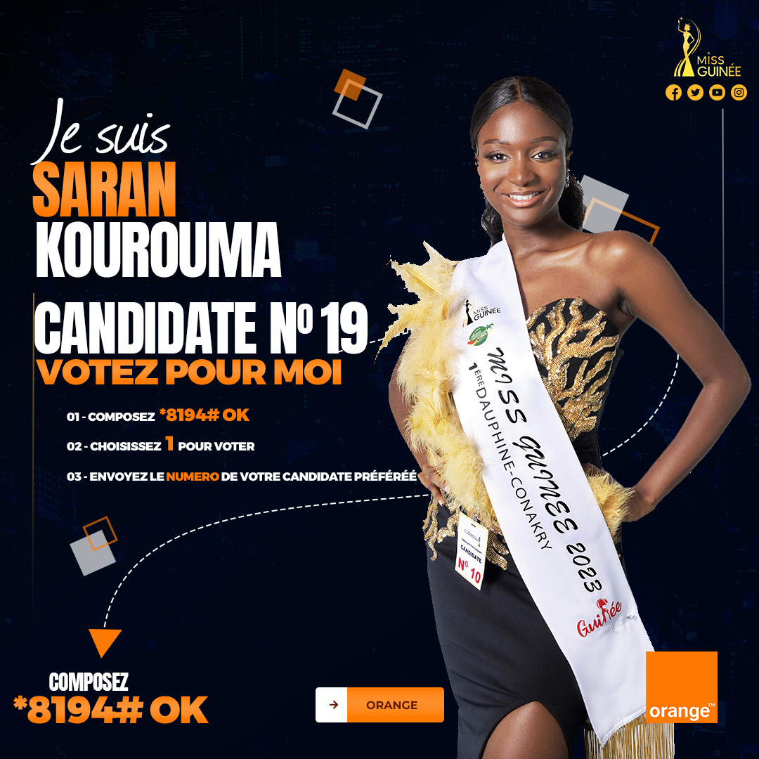 COOMISGUI presents MISS GUINEE 2023 - Edition 11 - Official VOTING SMS : *8194# OK - Vote for your favorite candidate