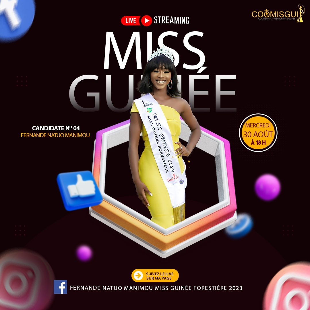 COOMISGUI presents MISS GUINEE 2023 - Edition 11 - Official VOTING SMS : *8194# OK - Vote for your favorite candidate