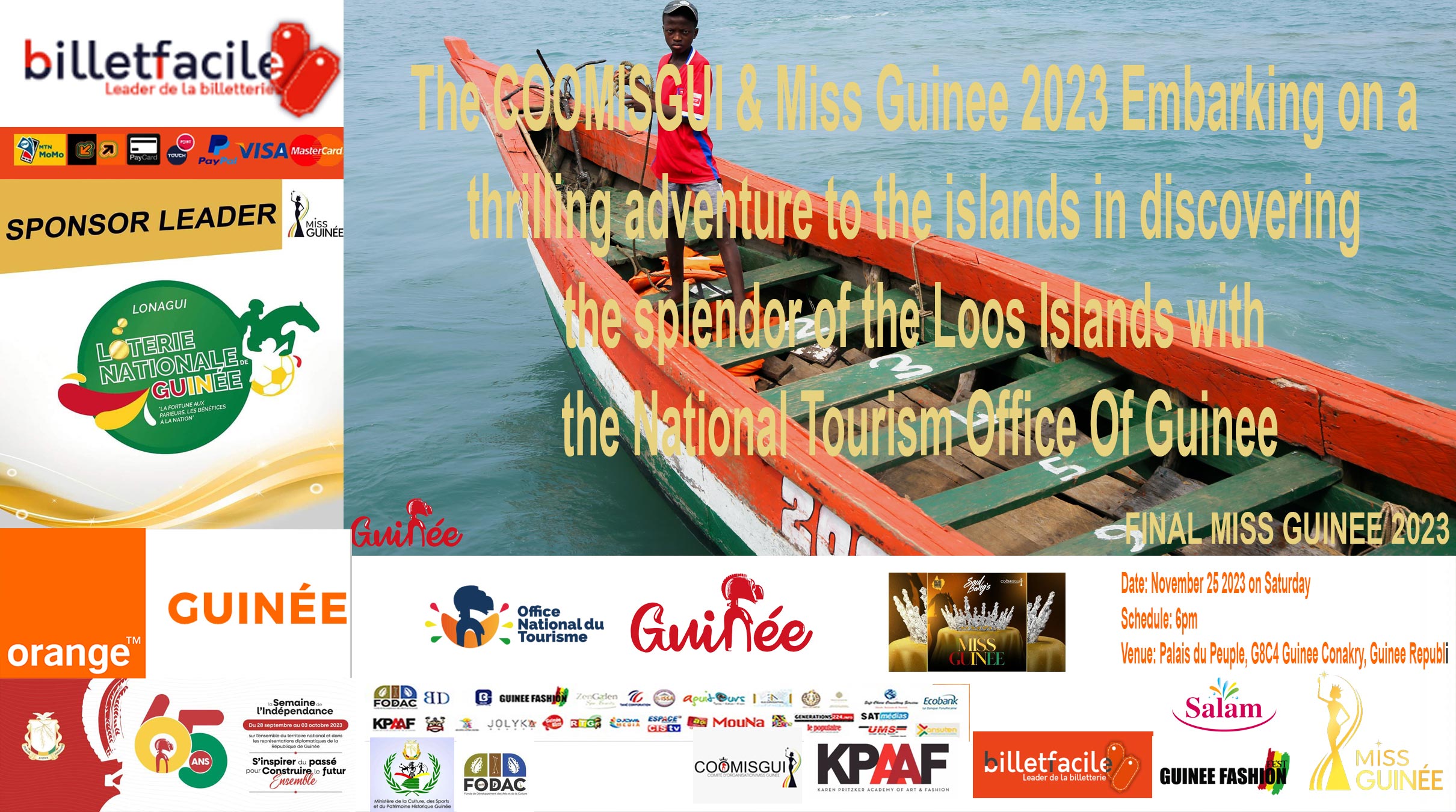 The COOMISGUI & Miss Guinee 2023 Embarking on a thrilling adventure to the islands in discovering the splendor of the Loos Islands with the National Tourism Office Of Guinee