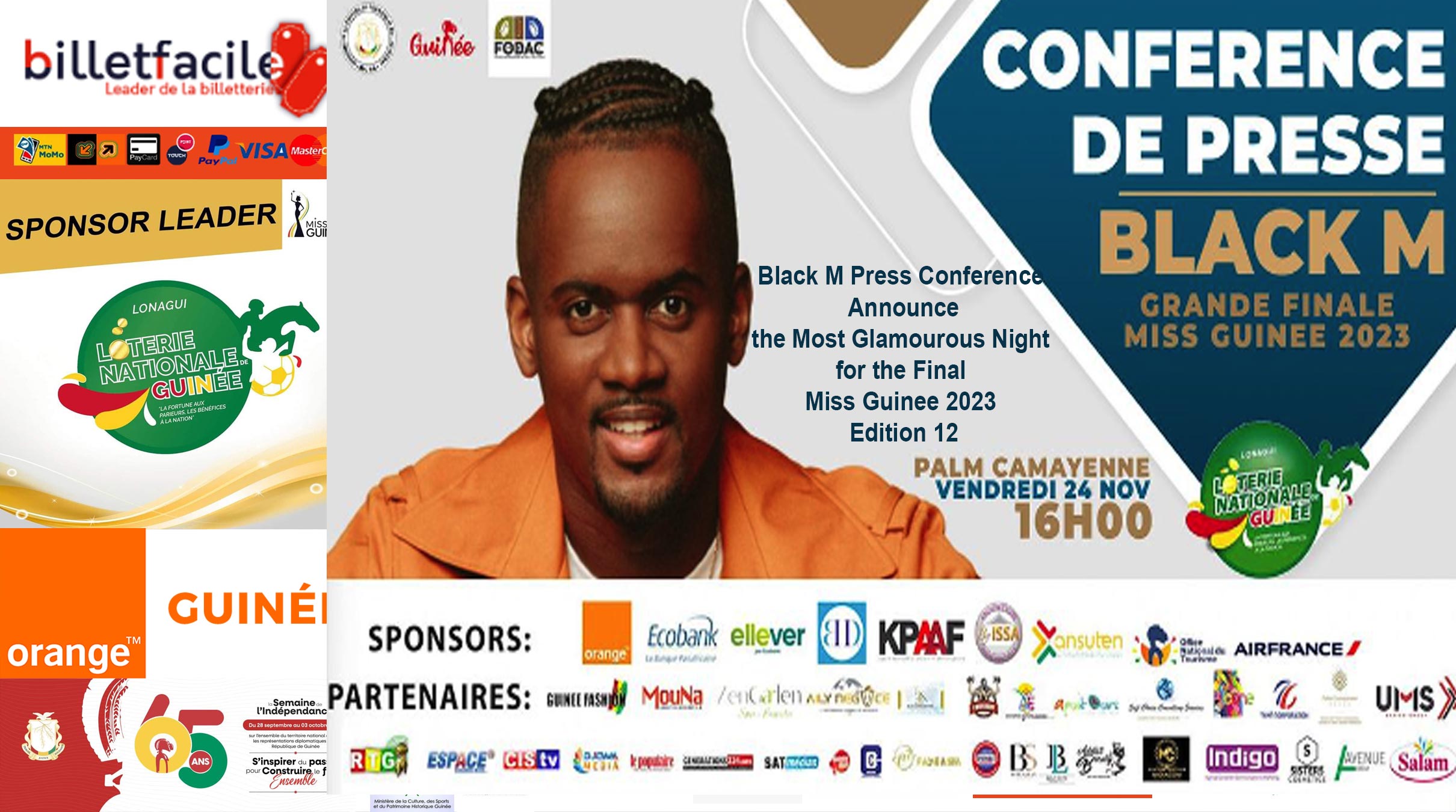 Black M Press Conference – Announce the Most Glamourous Night for the Final Miss Guinee 2023 Edition 12