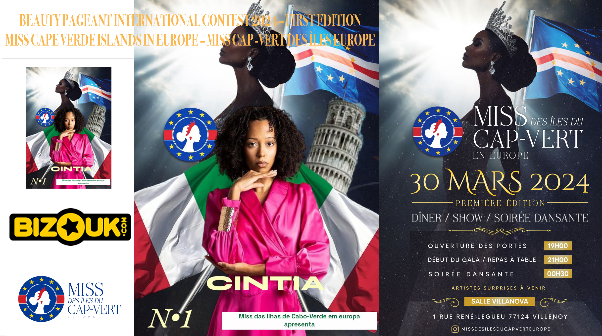 MISS CAPE VERDE ISLANDS IN EUROPE – MISS CAP -VERT DES ÎLES EUROPE – Contestant number 1 Miss CINTIA representing Miss Cape Verde Islands from Italy