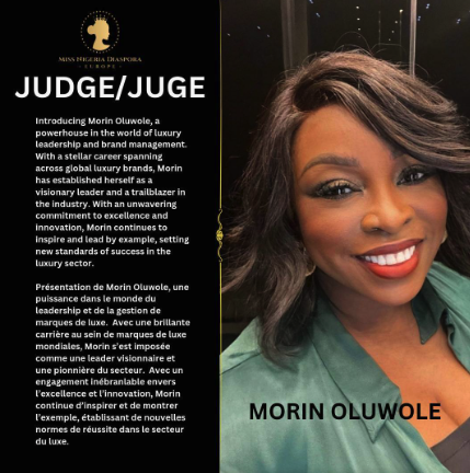 Judge Morin OLUWOLE - MISS NIGERIA DIASPORA EUROPE - Edition 2024 