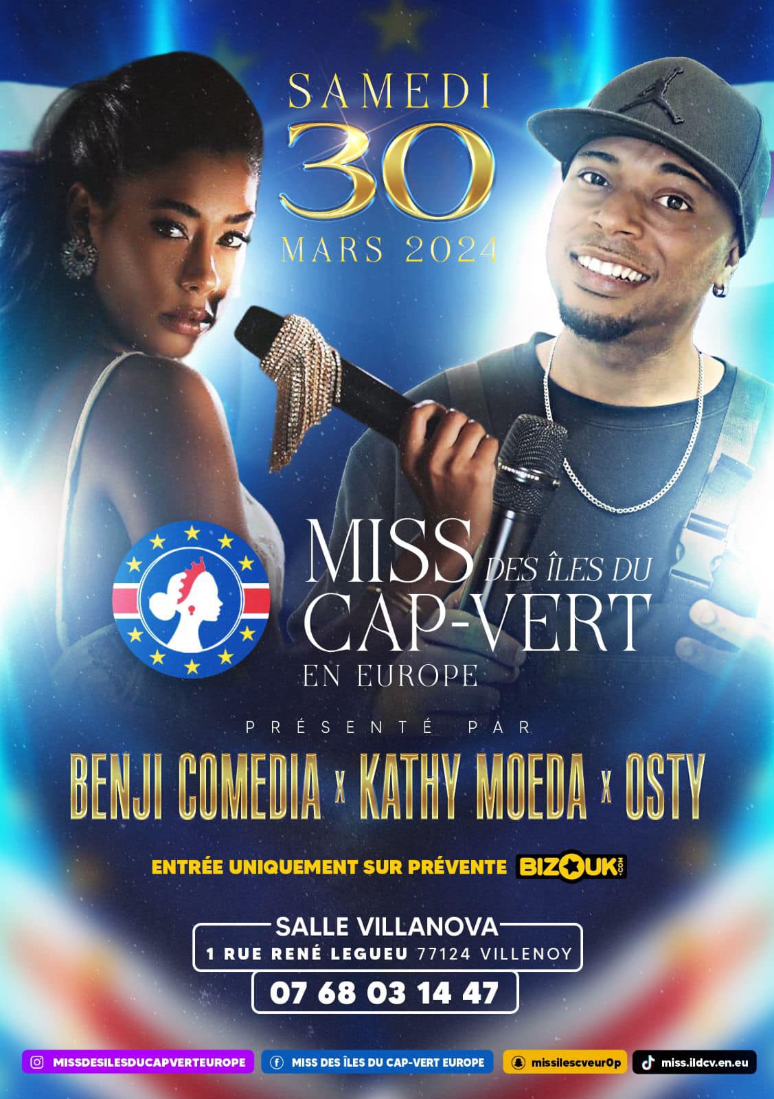 MISS CAPE VERDE ILSLANDS IN EUROPE - MISS CAP-VERT DES ILES EN EUROPE 2024 - BENJI COMEDIA - KATHY MOEDA-OSTY PRESENTORS