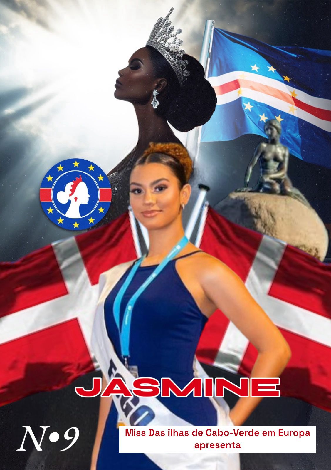 MISS DES ÎLES DU CAP VERT EUROPE – VOTE-NOW –  Constestant Number 9 – Miss Jasmine JORGENSEN will represent DANEMARK