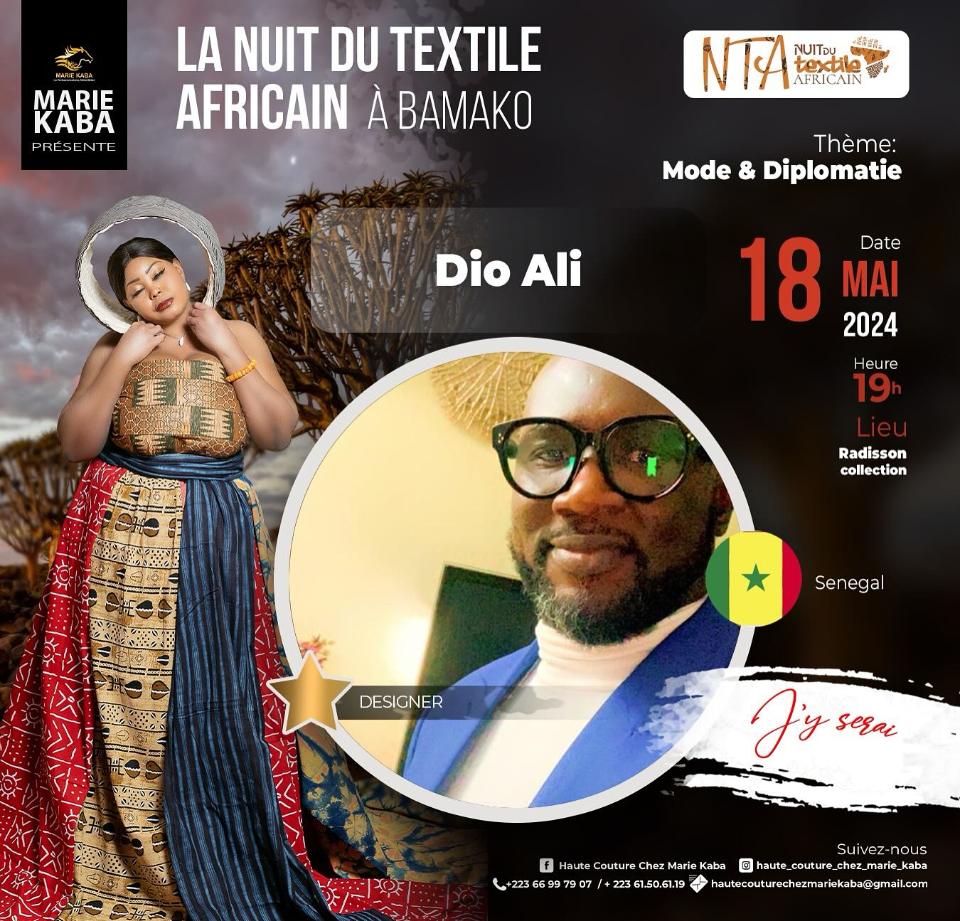 LA NUIT DU TEXTILE AFRICAIN A BAMAKO presents Diongue Aliou from  Cameroun