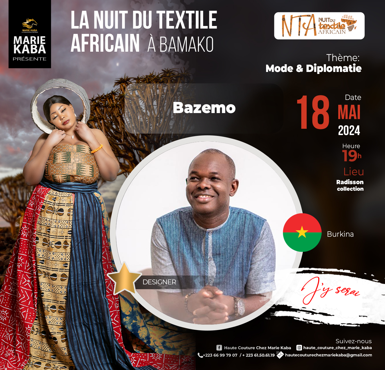 NTA - la nuit du textile africain a bamako BY MARIE KABA- designer BAZEMO