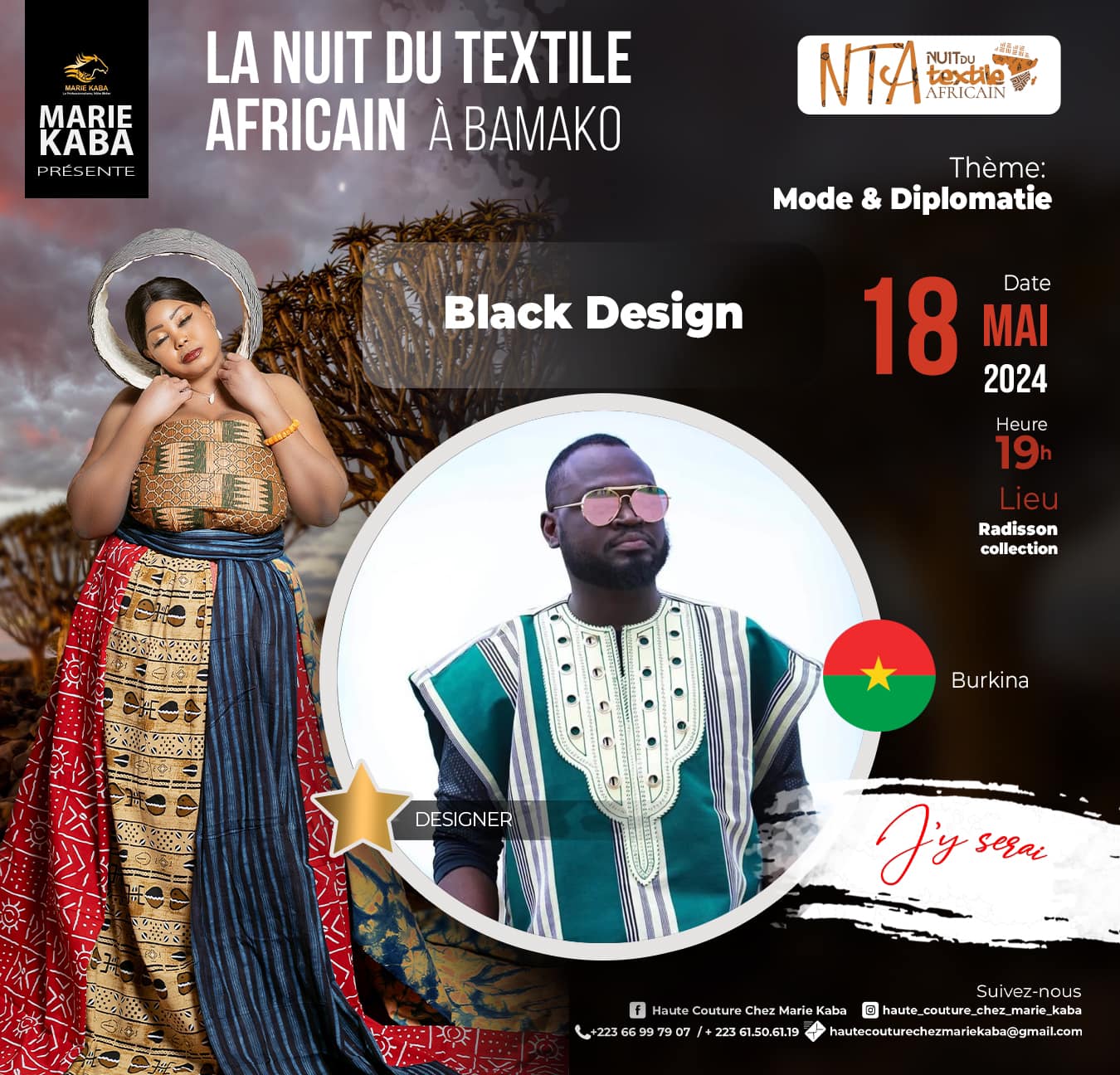 LA NUIT DU TEXTILE AFRICAIN A BAMAKO presents Black Design from  Burkina