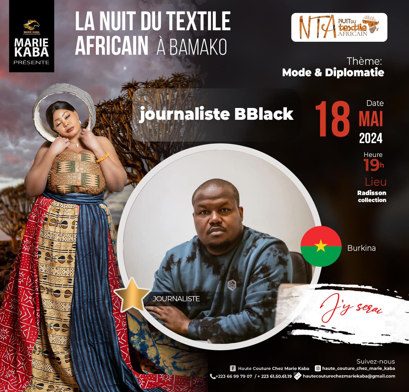 Media Partner - LA NUIT DU TEXTILE AFRICAIN A BAMAKO presents BBLACK - Journalist from Burkina