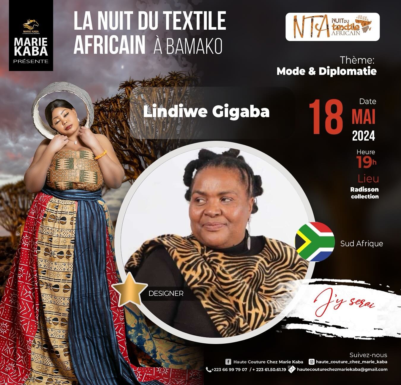 LA NUIT DU TEXTILE AFRICAIN A BAMAKO presents Lindiwe GIGABA from  South Africa