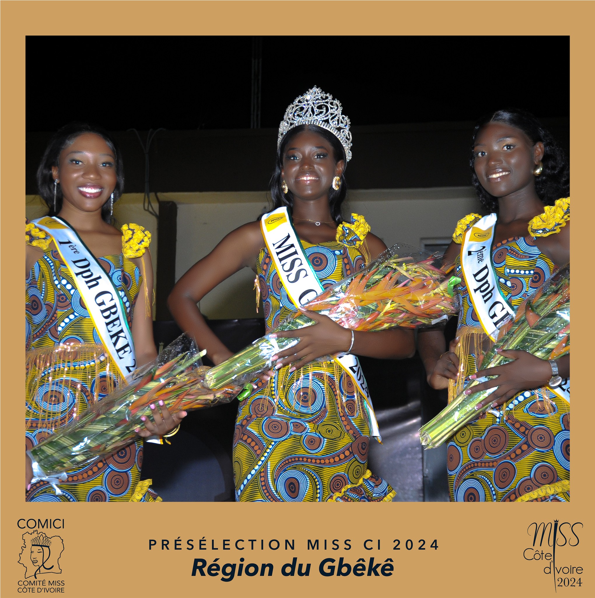 Preselection Miss Cote d'Ivoire 2024 -  Final Miss BOUAKE - District of GBEKE - Winner is Miss Konate Bintou - Contestant Number 2