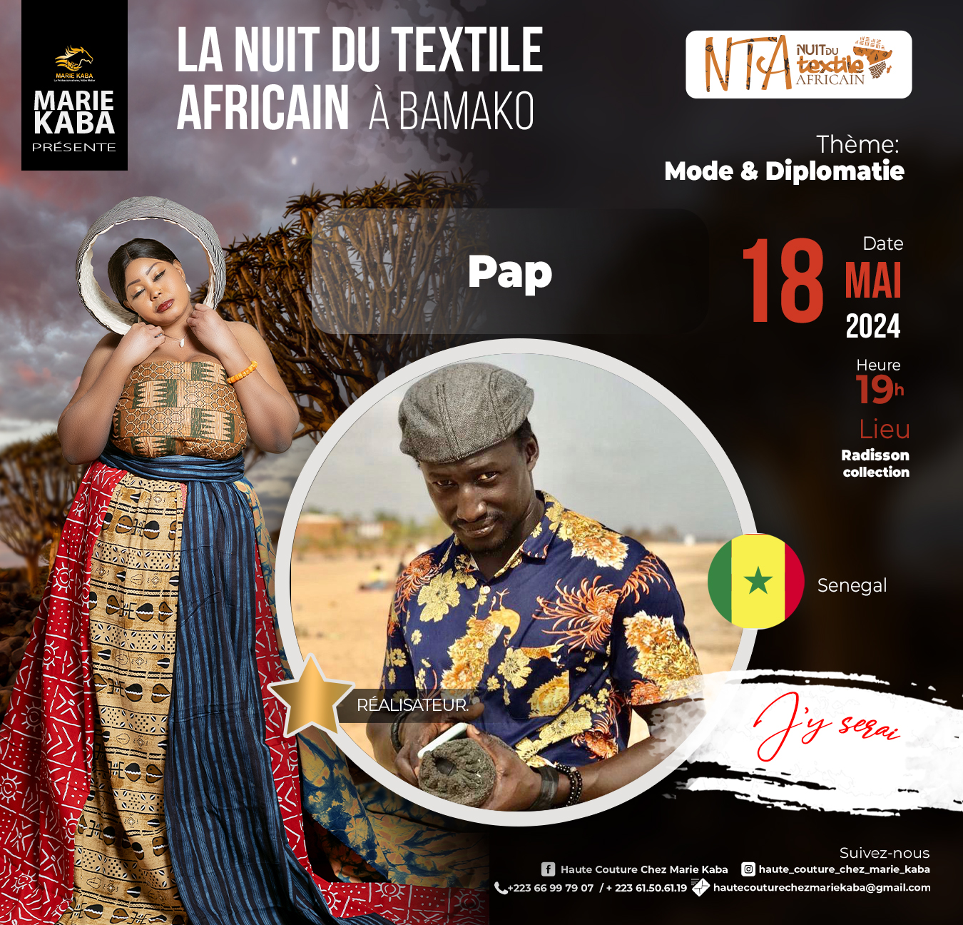 NUIT DU TEXTILE AFRICAIN A BAMAKO-PAP GUISSE FROM SENEGAL