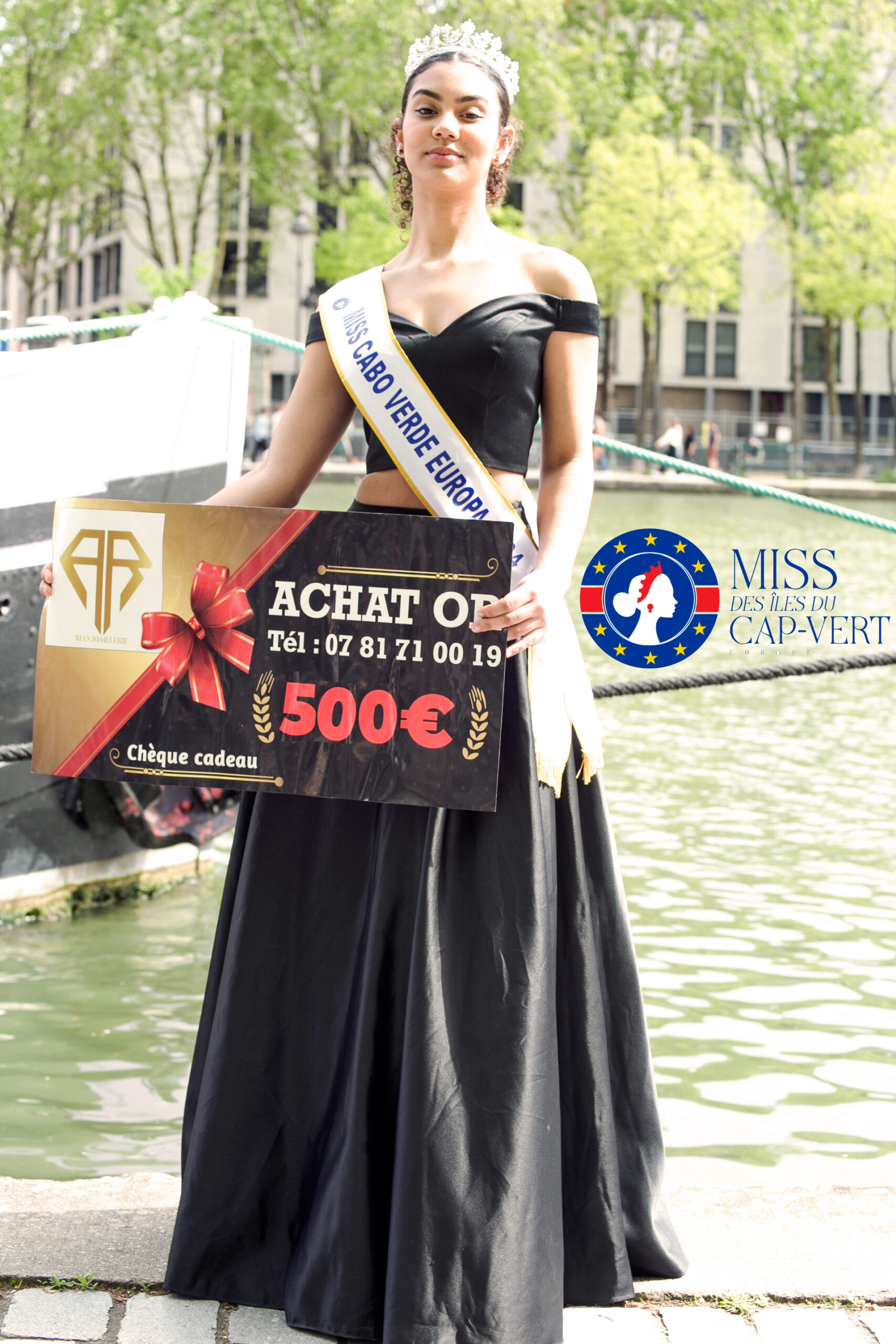 Miss Jasmine JORGENSEN – Winner Miss CAPE VERDE ISLANDS IN EUROPE 2024 - First Editorial Shooting - A collaboration with Anne Kervall Couture - Jewellry Gift by Rian Joaillerie - Achat Or