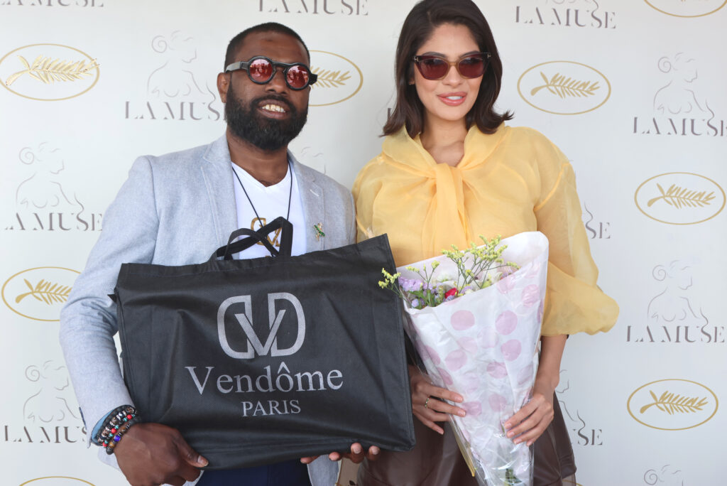 Sheynnis-Alondra-Palacios-Cornejo-Miss-Universe-2023-in-company-of-Rex-Fernando-from-AEFW-&-Ayesha_Rodrigo-Restaurant-LA-MUSE-Cannes-Film-Festival-77th -Vendôme-Paris-