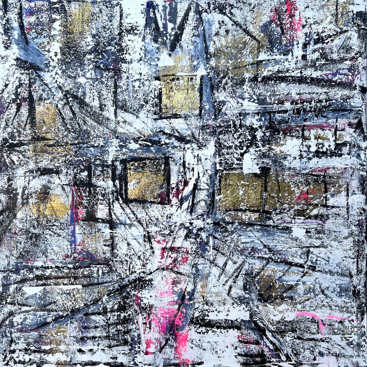 Marie Anne DECAMP - MAD -Fortress, 2023 Marie-Anne Decamp Peinture - acrylique 60 x 60 x 3 cm