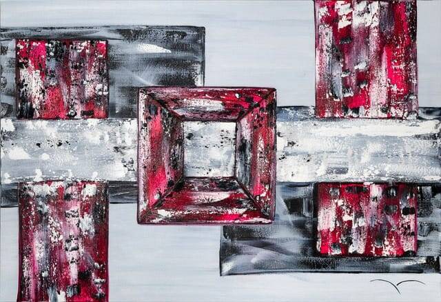 SMASH YOUR TV... ?2021 Acrylic and texture on canvas 130x89cm Acrylic and texture on canvas 51,1x35,03In (’ Eclates ta TV... ’) It's up to you...