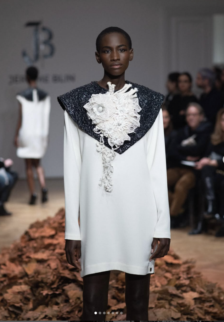 Feuza Diouf Shines at Paris Fashion Week: Jérôme Blin's SS25 'Emergence' Collection" - Seamed collars