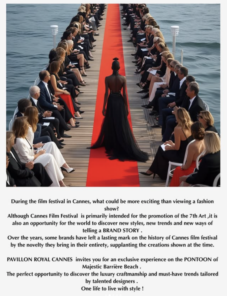 Hôtel Barrière Majestic Beach, Cannes - Event Highlights : Charles Madelaine Champagne fashion show on the Majestic Beach pontoon